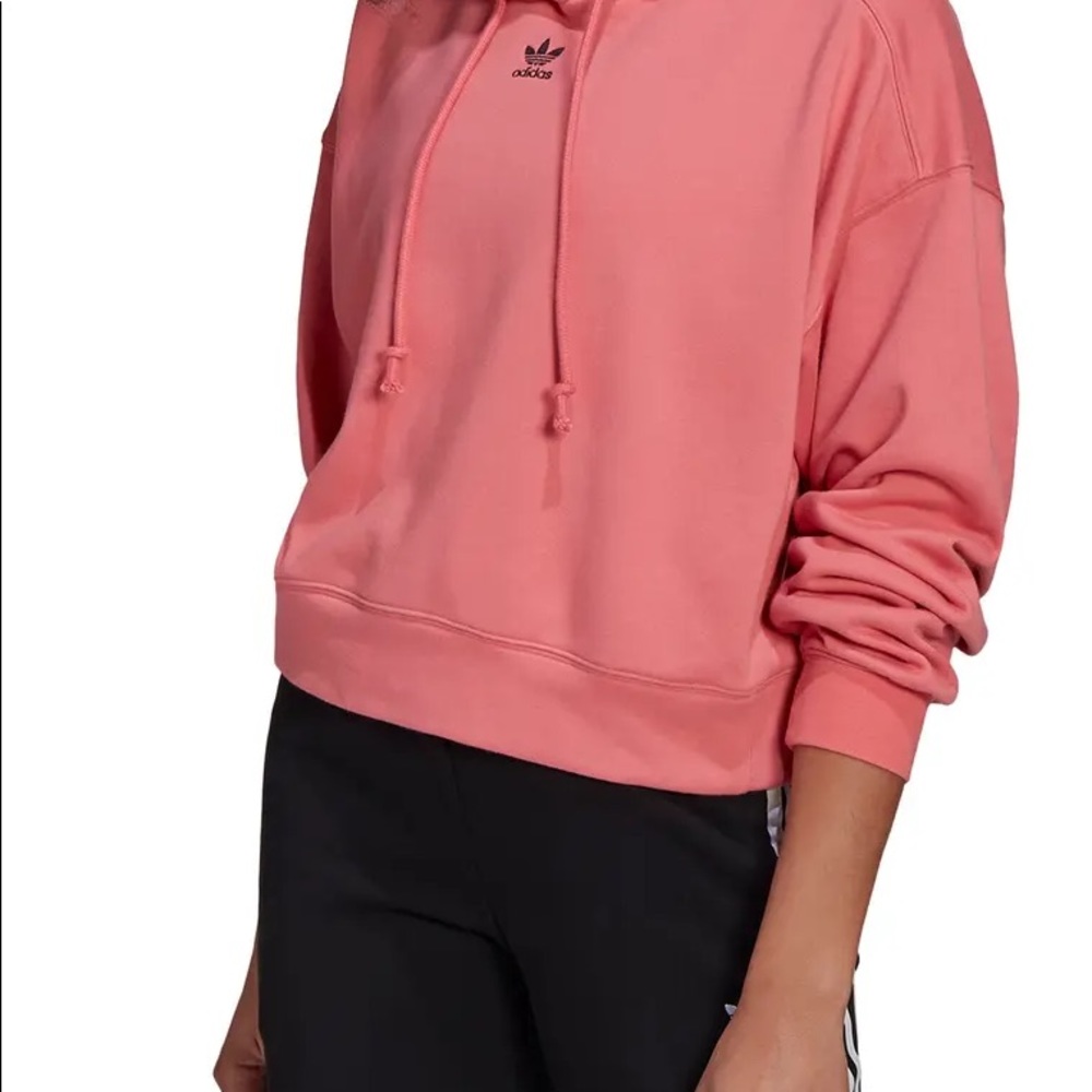 NWT pink cropped adidas hoodie